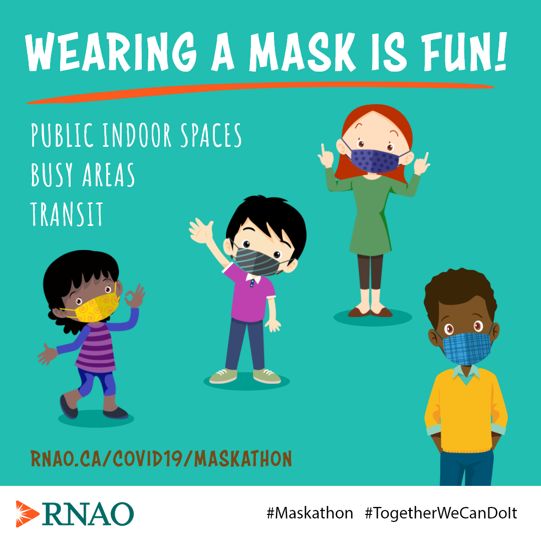 Children wearing a mask and having fun doing it