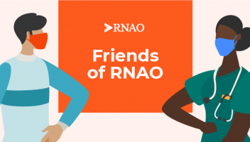 Friends of RNAO icon with two people wearing masks