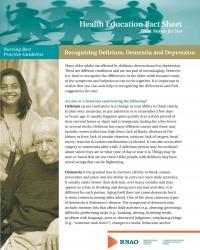 Recognizing Delirium, Dementia and Depression