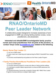 OntarioMD-RNAO Peer Leader Program