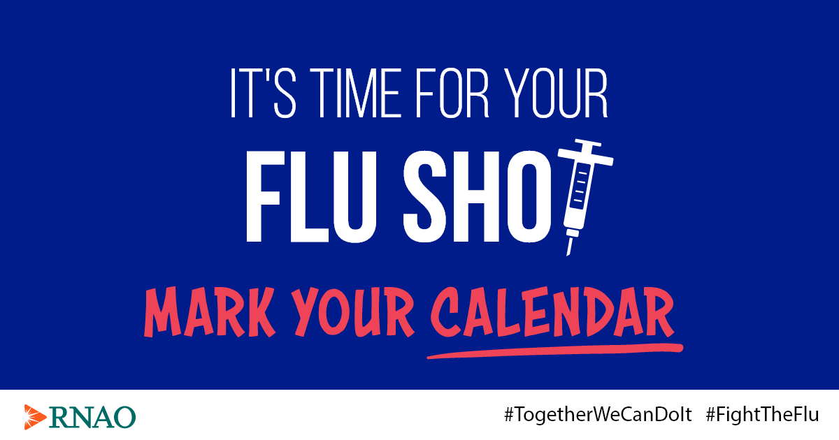 It's time for your flu shot! Mark your calendar.