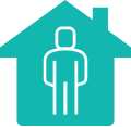 Social determinants of health teal icon