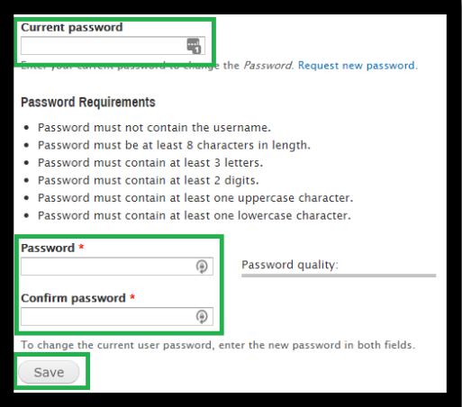 Confirm password screenshot