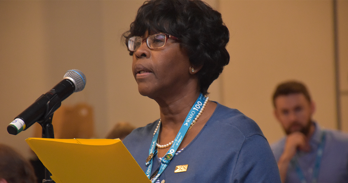 Member Philicia Joseph, from the Durham Chapter, provides more details on her joint resolution to establish maximum allowable indoor and work temperatures. 