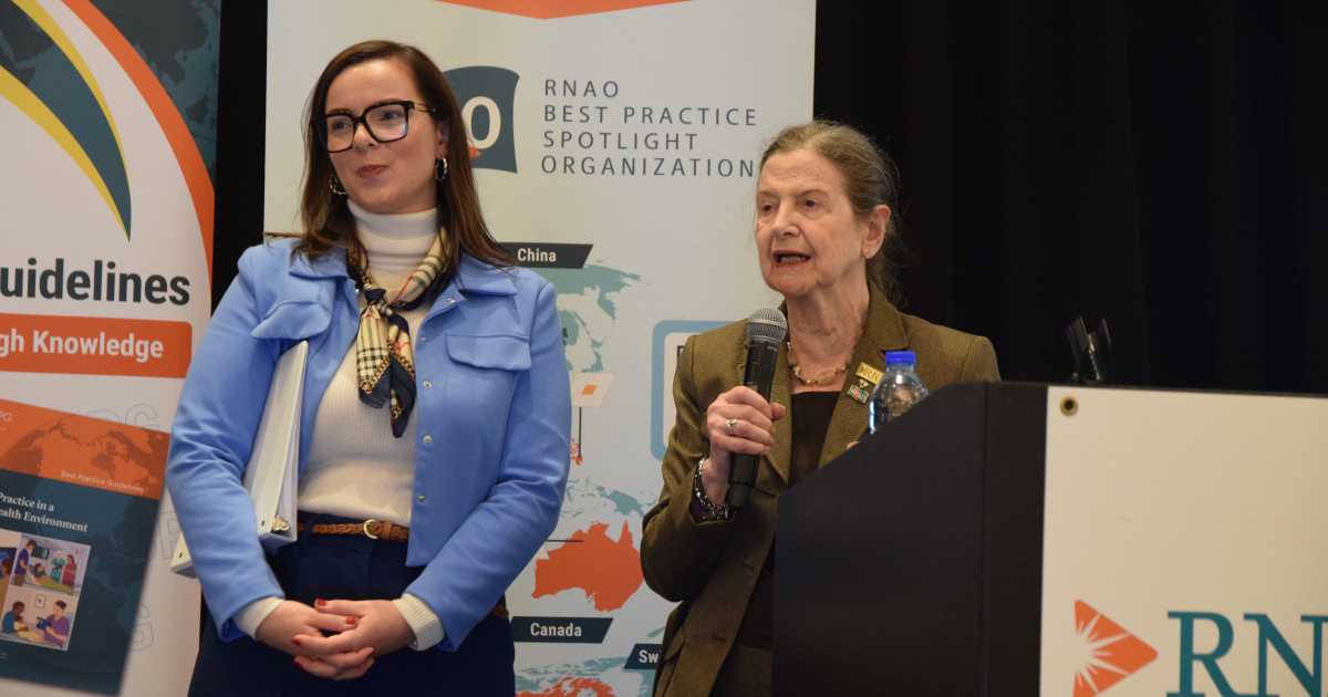 Ontario’s Minister of Long‑Term Care, Hon. Natalia Kusendova‑Bashta, shares closing remarks on Day 1 of the orientation sessions and moments with RNAO CEO Dr. Doris Grinspun