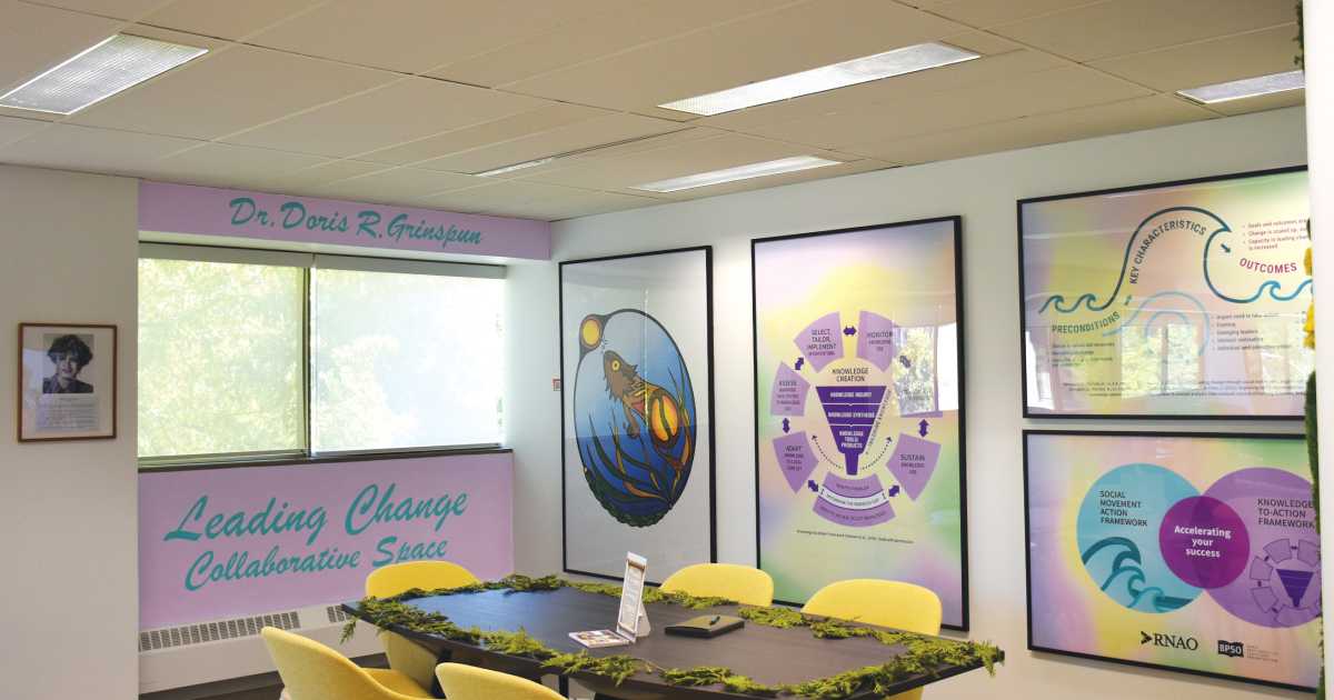 RNAO’s board of directors unanimously voted to name the new Leading Change collaborative space in honour of CEO Dr. Doris R. Grinspun.  