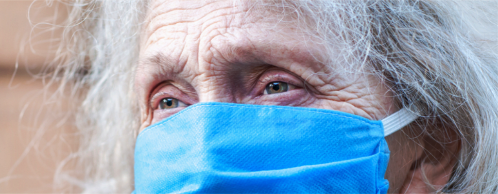 older woman with mask 