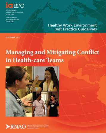 Managing and Mitigating Conflict in Health-care Teams BPG cover image