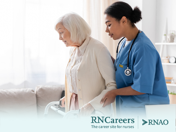 RN Careers home 2 | Black nurse with old white lady